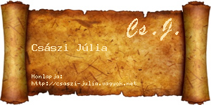 Császi Júlia névjegykártya