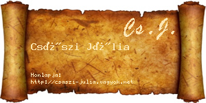 Császi Júlia névjegykártya